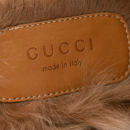 Gucci Velvet Fur Womens Princetown Slippers 36 Cobalt Blue 6 of 8