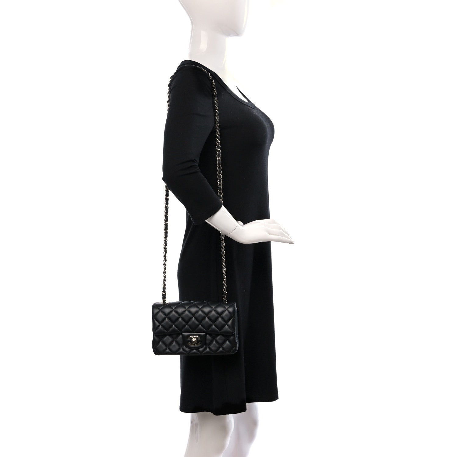 Chanel Lambskin Quilted Mini Rectangular Flap Black 2 of 10