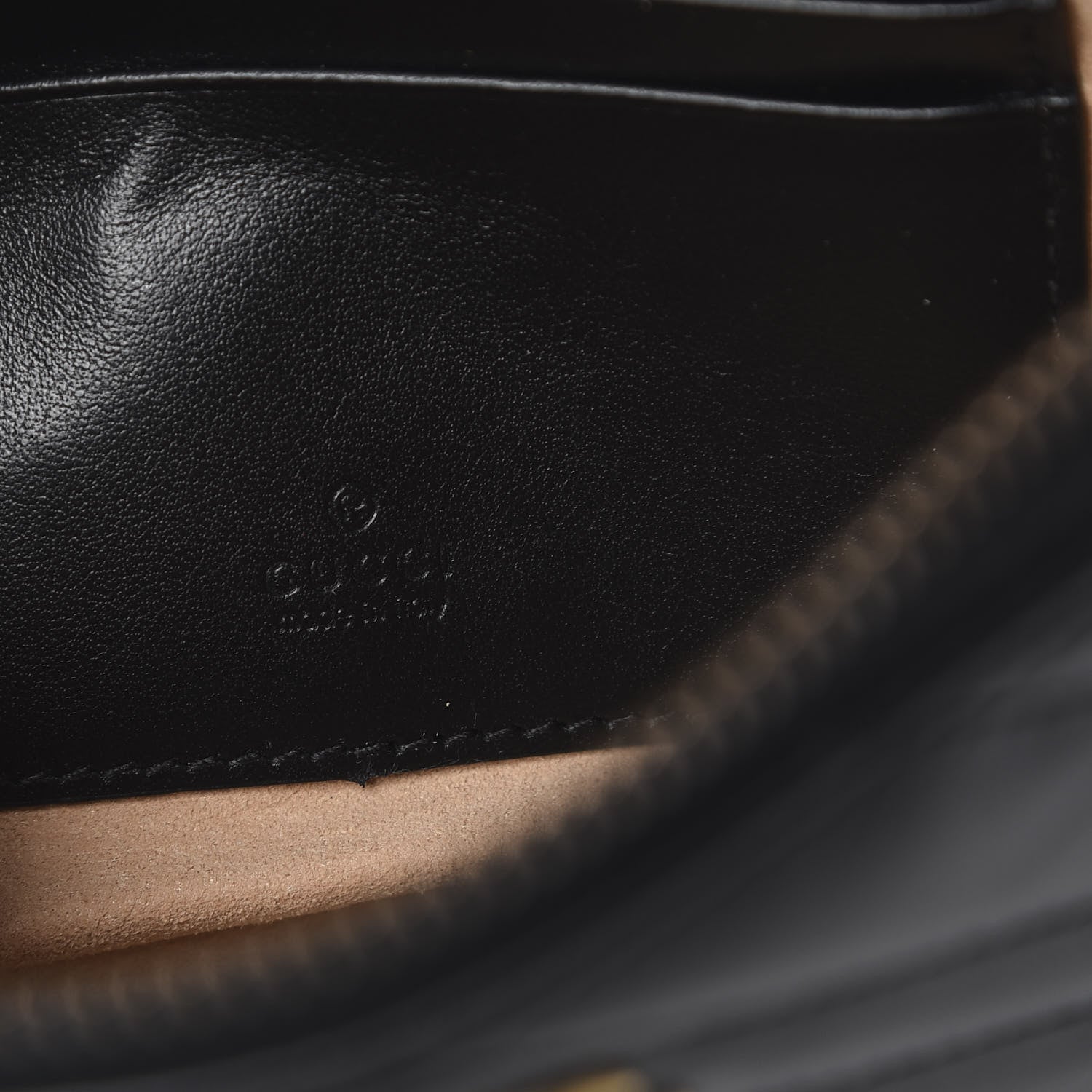 Gucci Calfskin Matelasse GG Marmont Wrist Wallet Black 6 of 6