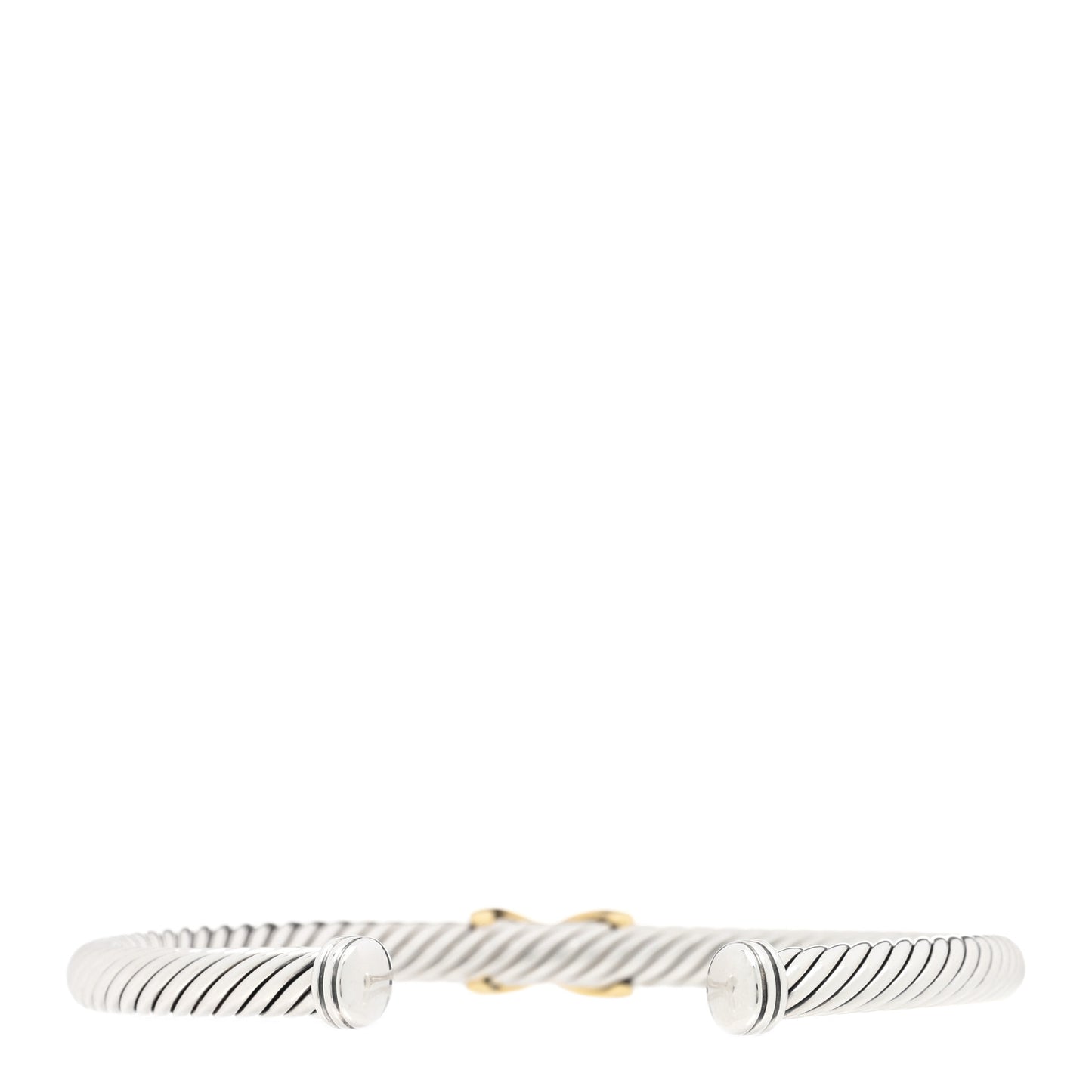 Sterling Silver 14K Yellow Gold 5mm X Station Cable Bracelet