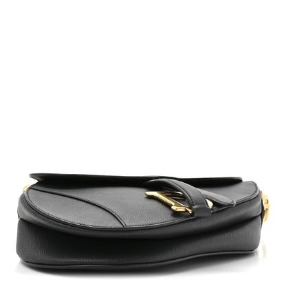 Christian Dior Grained Calfskin Saddle Bag Black 6 of 19