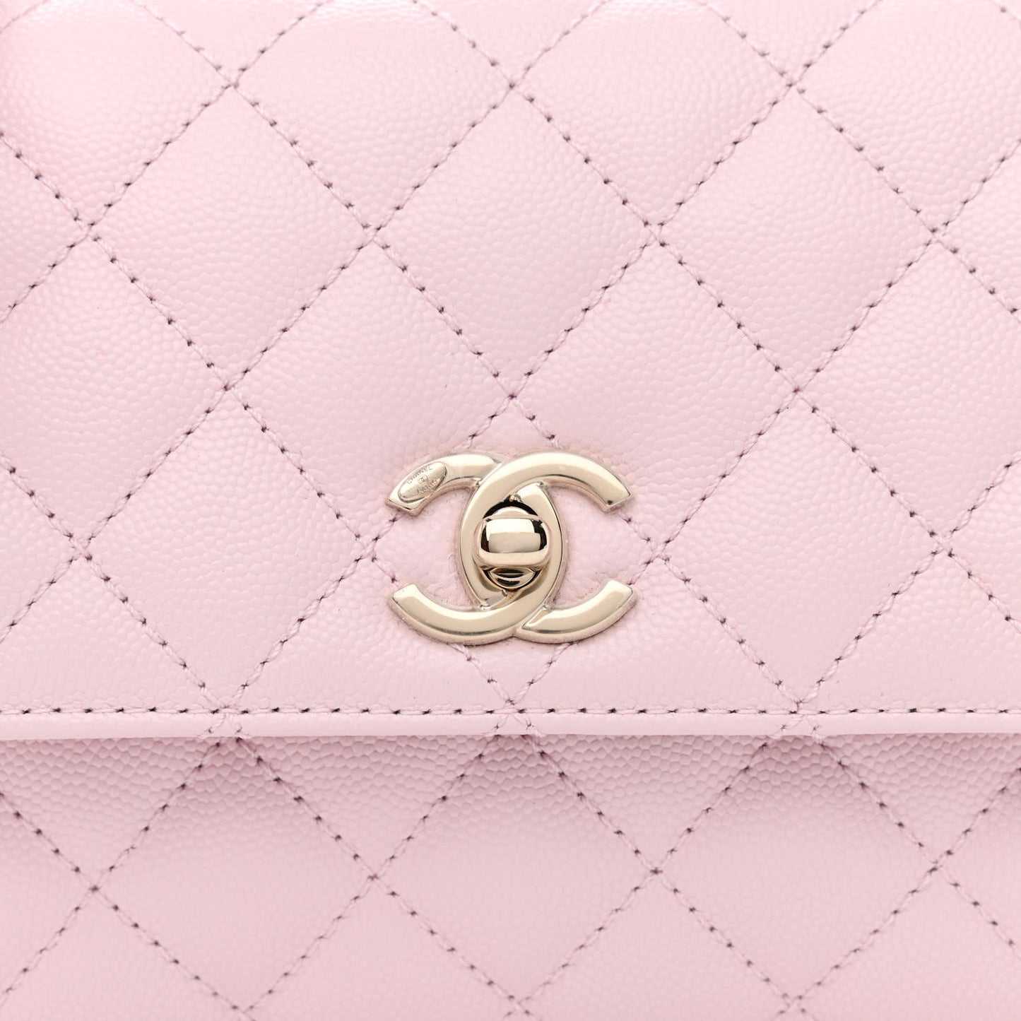 Caviar Quilted Mini Coco Handle Flap Light Pink