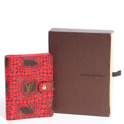Louis Vuitton Monogram Kusama Town Small Ring Agenda Cover Red 5 of 8