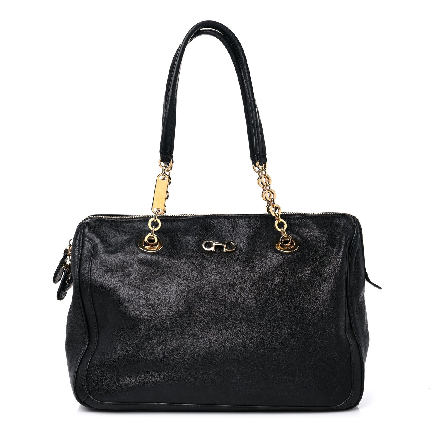 Calfskin Fanya Chain Tote Black