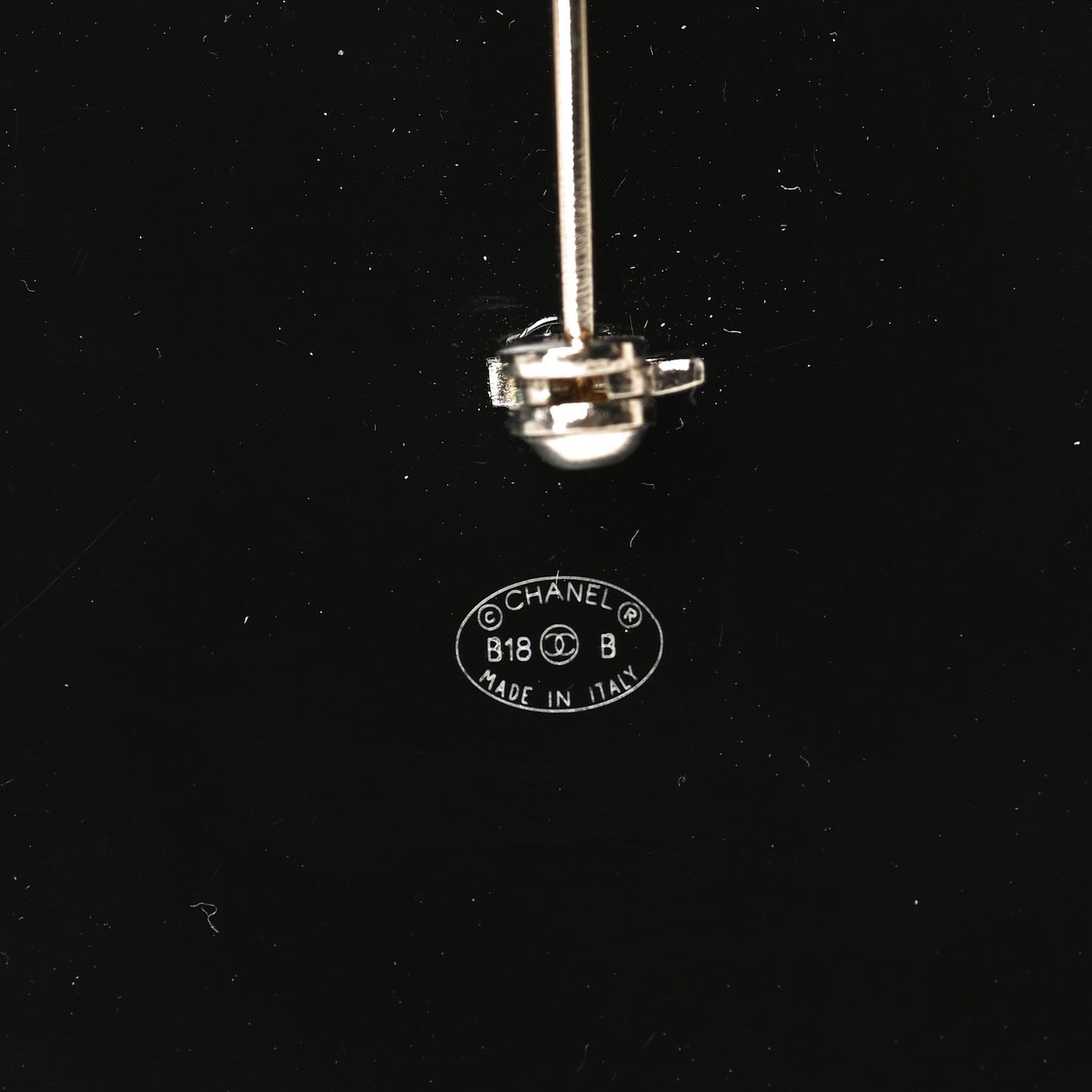 Resin Pearl Perfume Bottle CC Brooch Black Gold