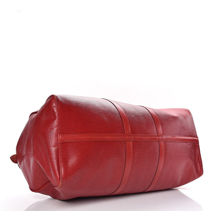 Louis Vuitton Epi Keepall 55 Castillan Red 5 of 26