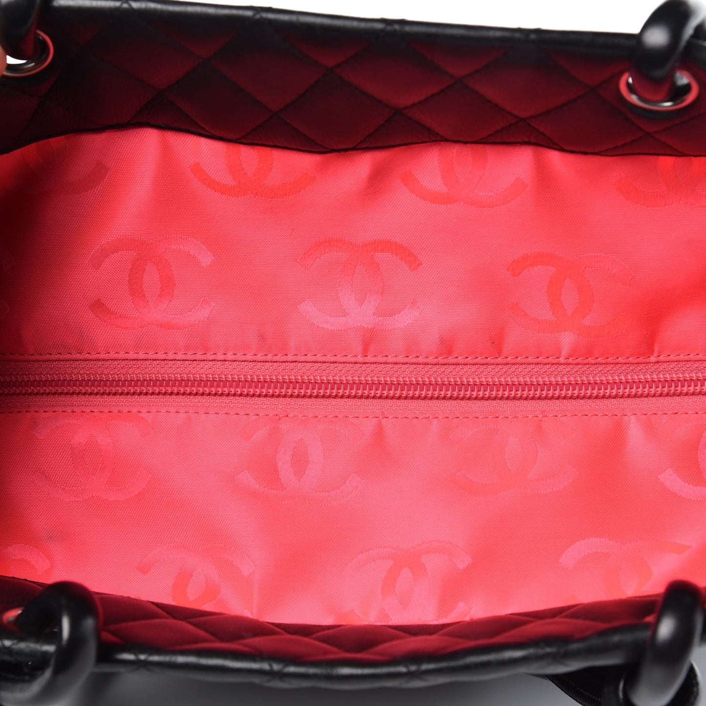 Calfskin Quilted Large Cambon Tote Black