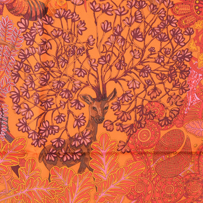 Hermes Silk Mythes et Metamorphoses Scarf 90 Orange Rose Vif Brique 1 of 7