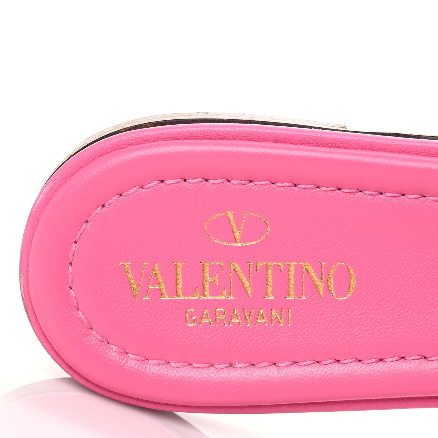 Nappa Roman Stud Flat Slide Sandals 38 Feminine Pink