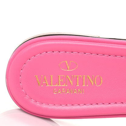 Valentino Garavani Nappa Roman Stud Flat Slide Sandals 38 Feminine Pink 7 of 12