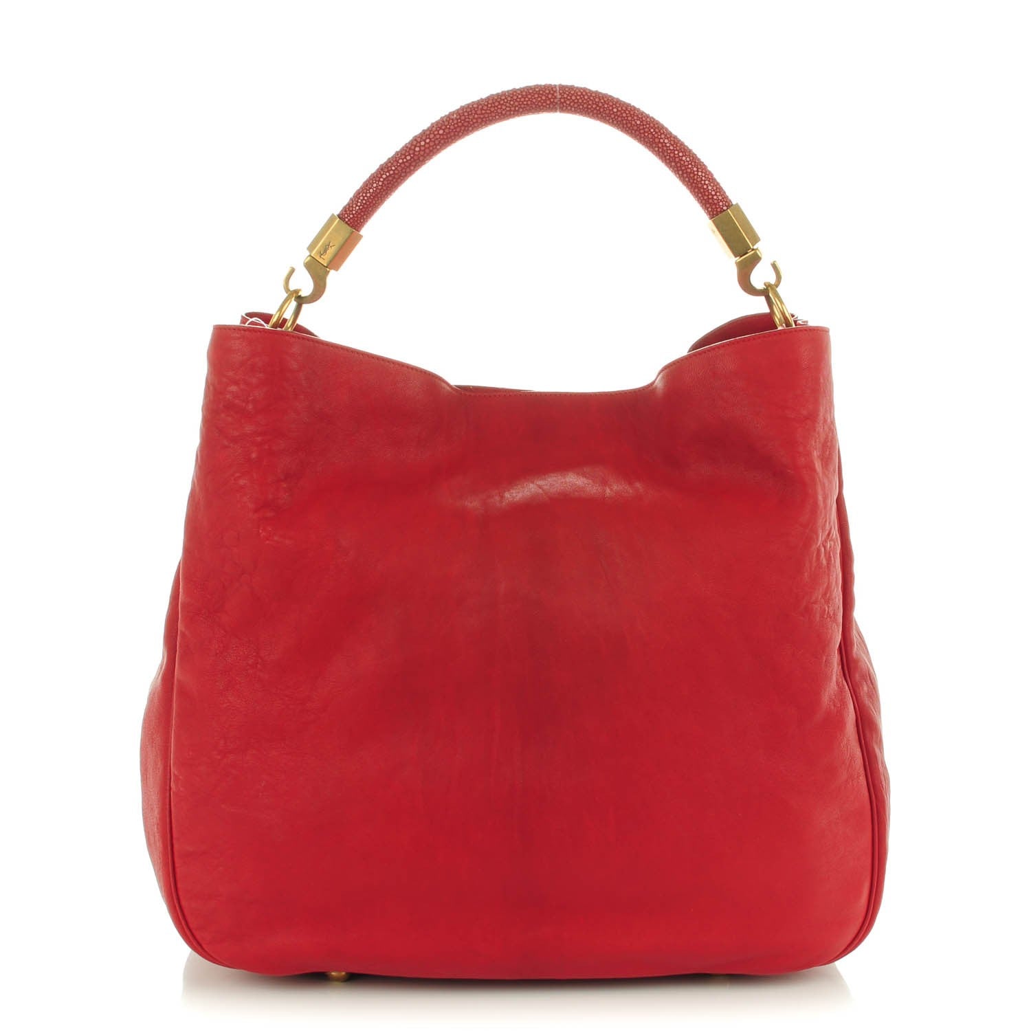 Saint Laurent Sheepskin Stingray Large Roady Hobo Red 1 of 7