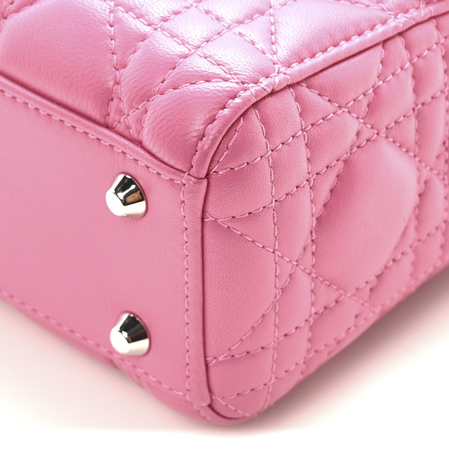Lambskin Cannage Mini Lady Dior Sorbet
