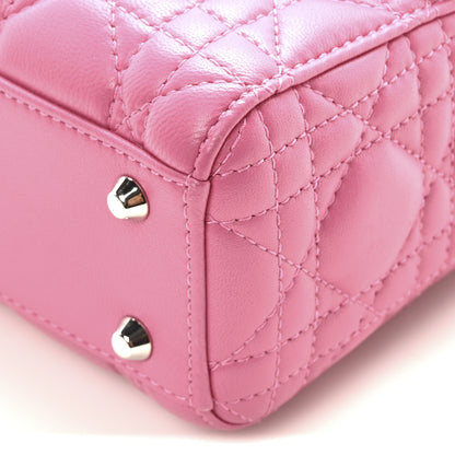 Christian Dior Lambskin Cannage Mini Lady Dior Sorbet 9 of 9