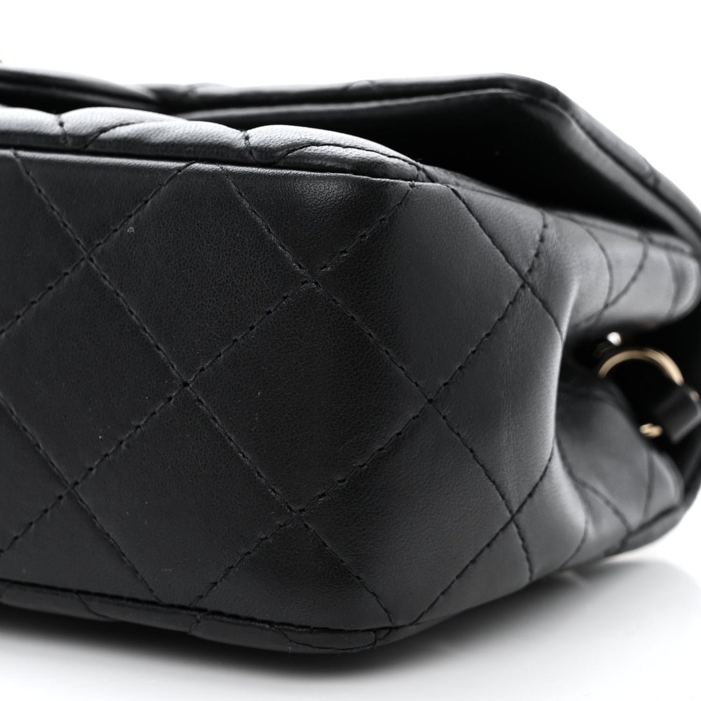 Lambskin Quilted Mini Rectangular Flap Black
