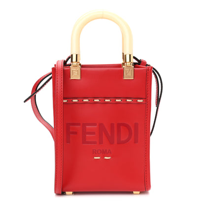 Fendi Vitello King Plexiglass Mini Fendi Sunshine Shopper Tote Fuoco 1 of 10