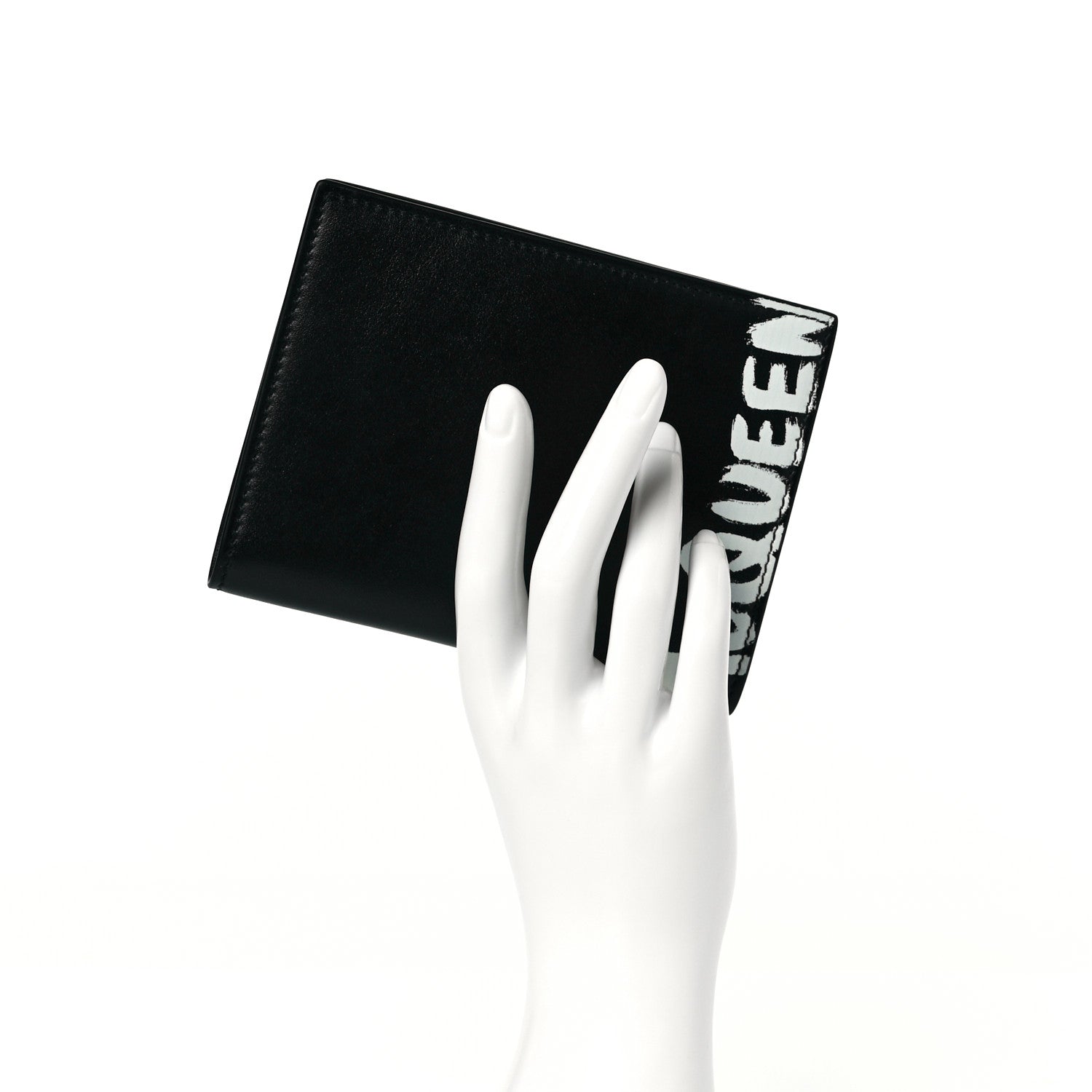Alexander McQueen Calfskin Graffiti Logo Card Holder Black 8 of 8