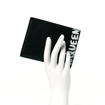 Alexander McQueen Calfskin Graffiti Logo Card Holder Black 8 of 8