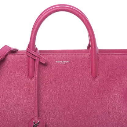 Saint Laurent Grained Calfskin Small Cabas Rive Gauche Bubblegum 9 of 9
