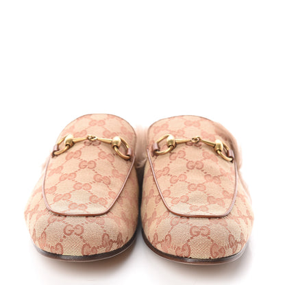 Gucci GG Monogram Fur Mens Princetown Slippers 10 Beige Ruggine Rust 2 of 7