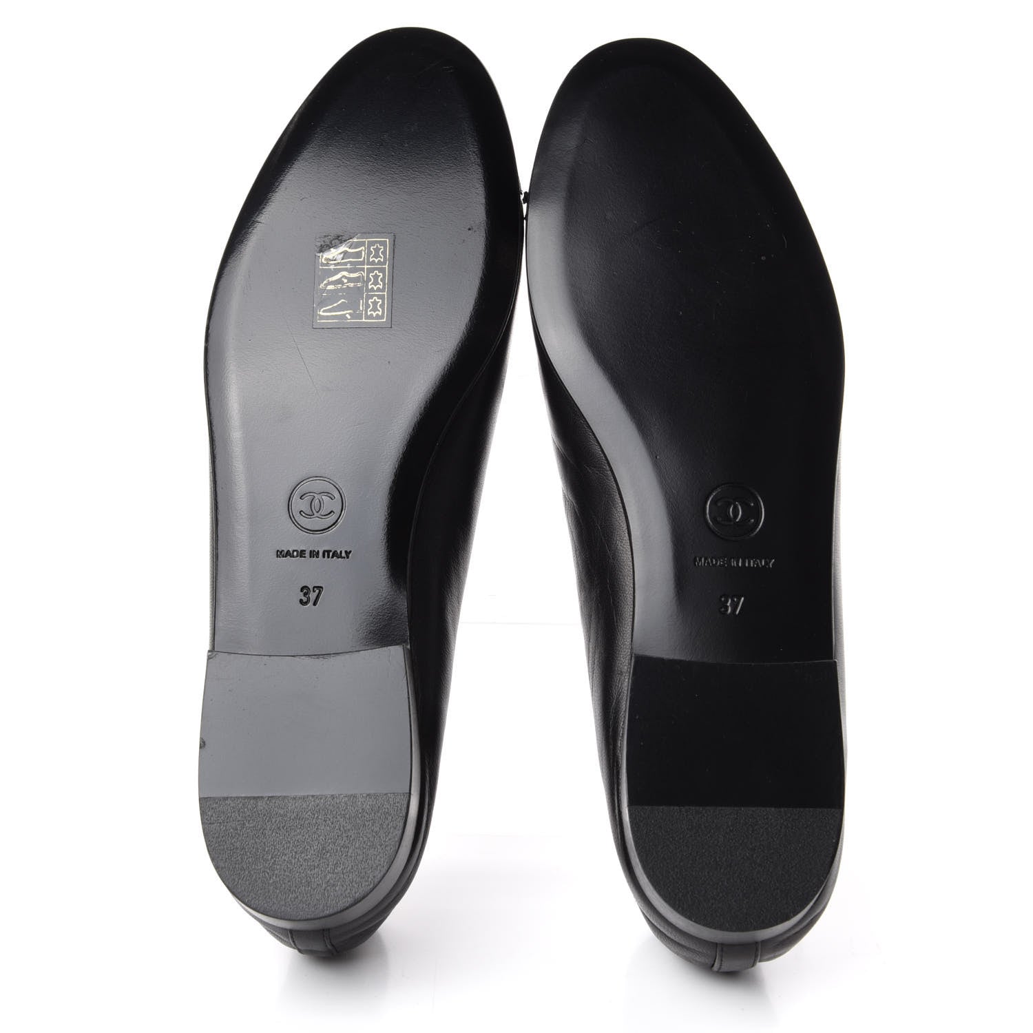 Chanel Lambskin Patent Cap Toe Ballerina Flats 37 Black 6 of 11