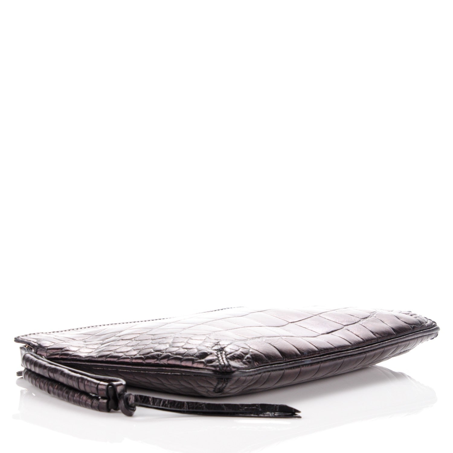 Givenchy Calfskin Crocodile Embossed Pouch Black 4 of 7