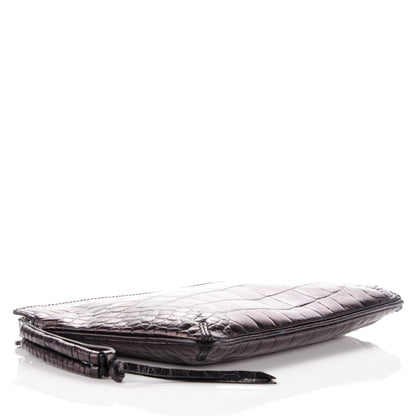Givenchy Calfskin Crocodile Embossed Pouch Black 4 of 7
