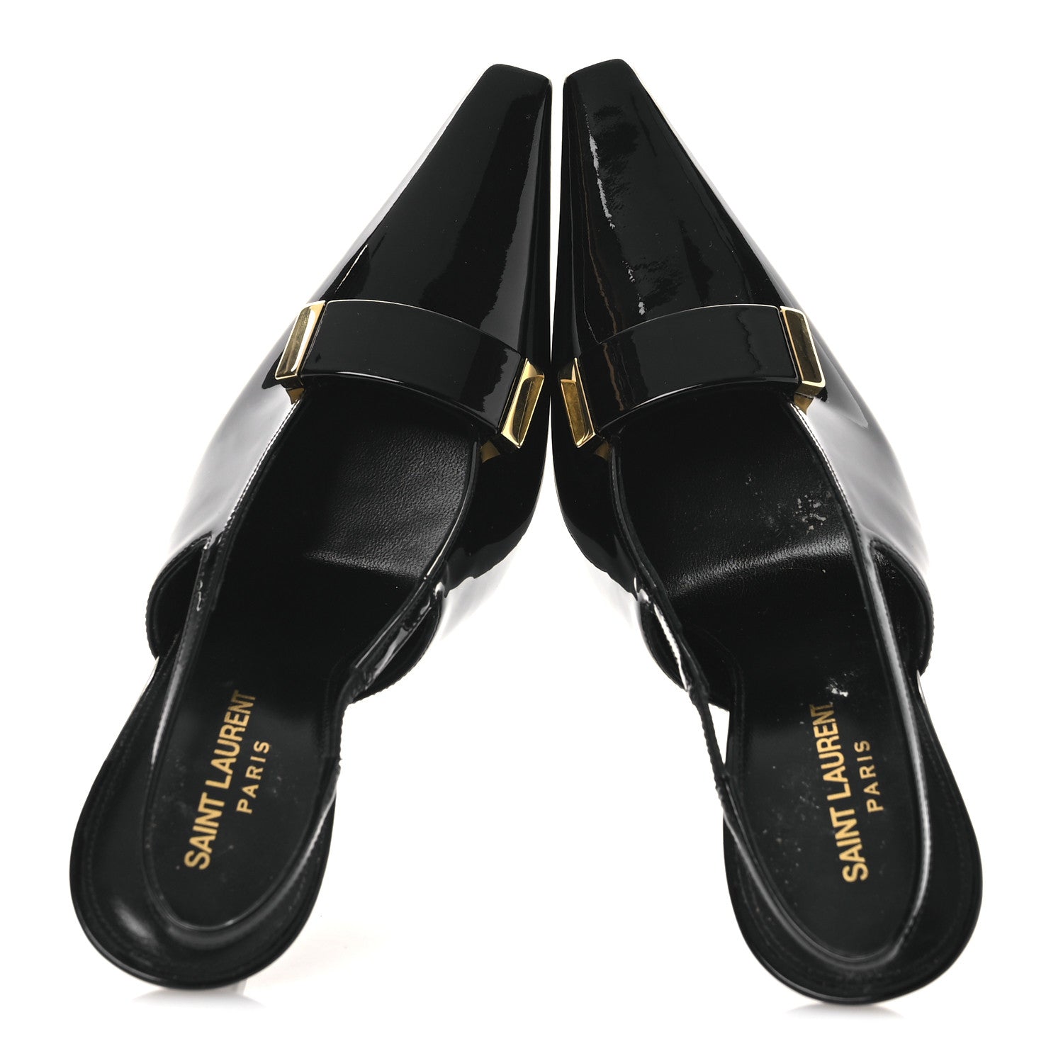 Saint Laurent Vernice Grupy Madame 115mm Slingback Pumps 38 Black 2 of 13