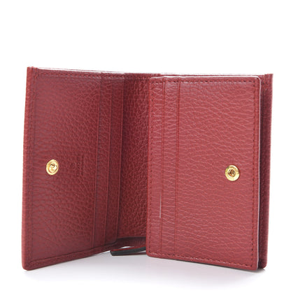 Gucci Pebbled Calfskin GG Marmont Card Case Hibiscus Red 5 of 7