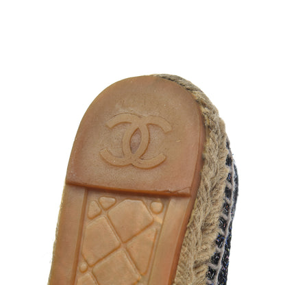 Chanel Tweed Patent Goatskin CC Espadrilles 36 Black Pink Yellow Silver 17 of 21