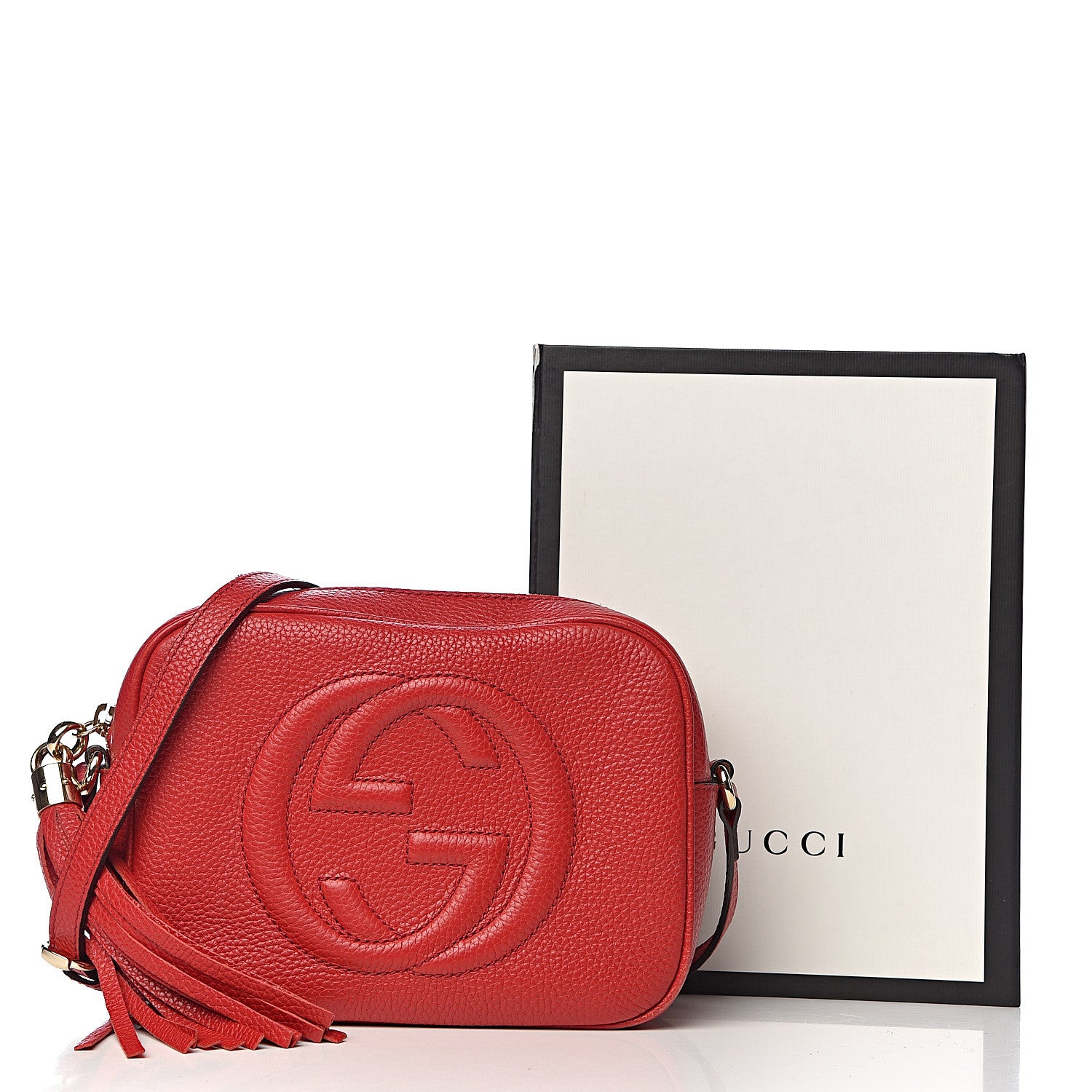 Gucci Pebbled Calfskin Small Soho Disco Bag Tabasco Red 13 of 13