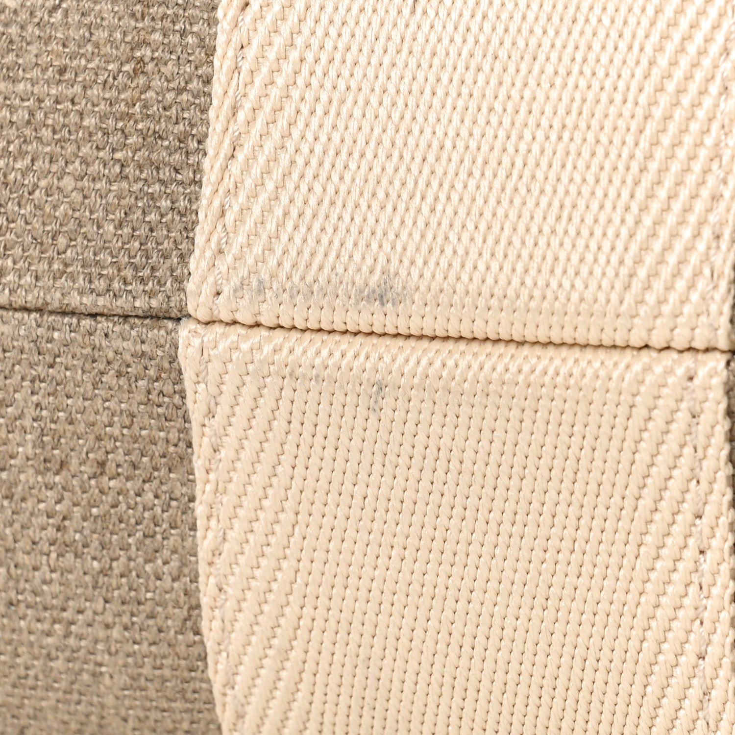 Chloe Linen Canvas Calfskin Blanket Stitched Medium Woody Ribbon Tote White Multicolor 10 of 10