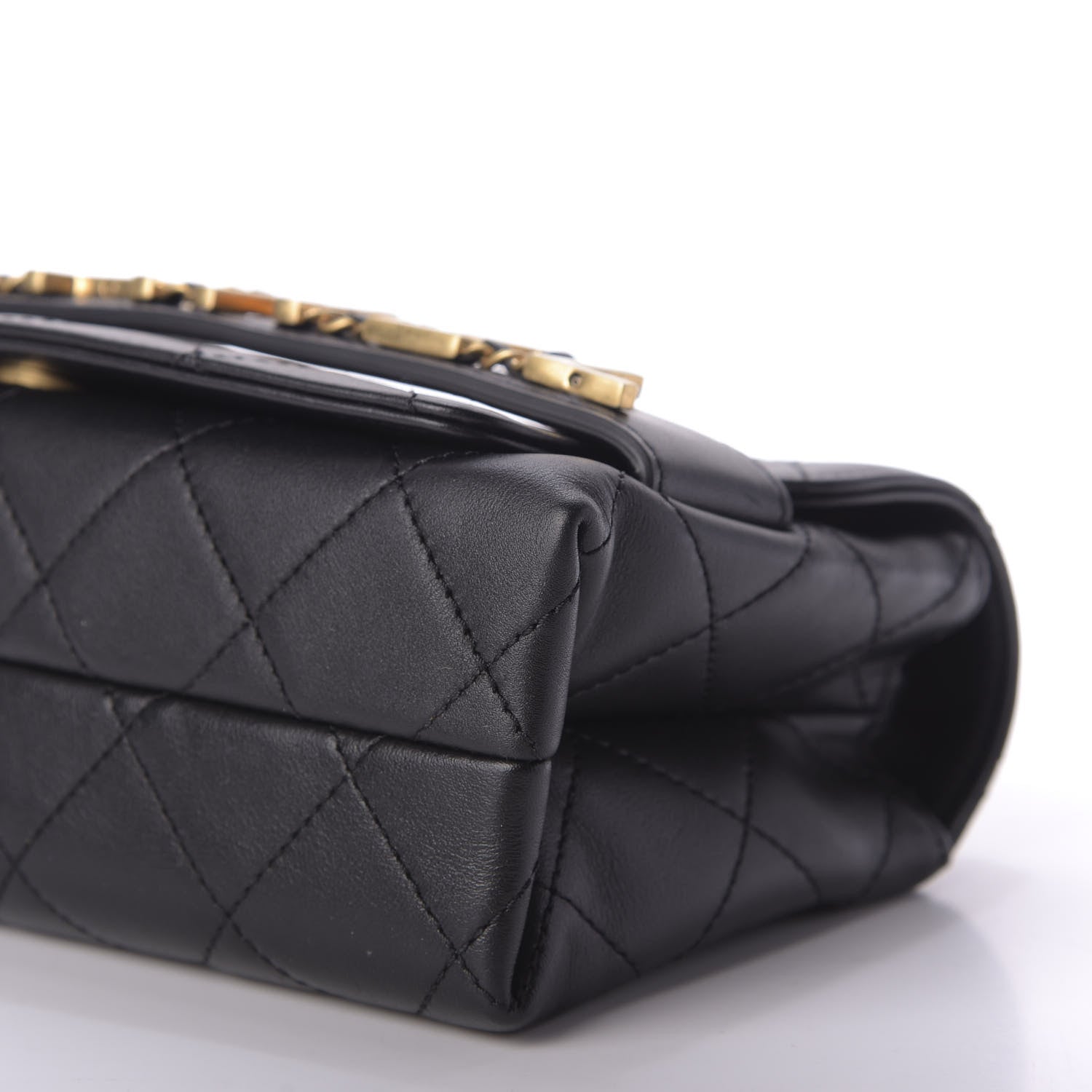 Chanel Calfskin Quilted Enchained Flap Black 7 of 9