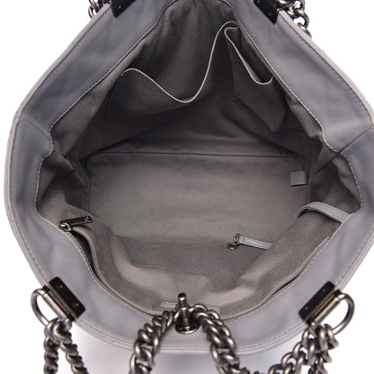 Chanel Calfskin Quilted Large Shopping In Chains Tote Light Grey 5 of 15