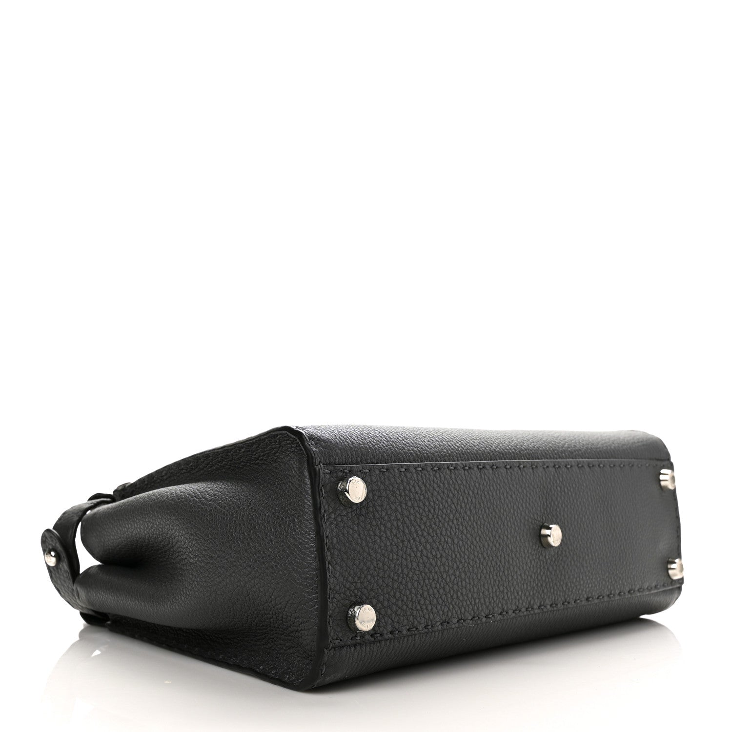 Fendi Cuoio Romano Selleria Bi-Color Medium Peekaboo Iconic Satchel Asfalto Latte 3 of 9
