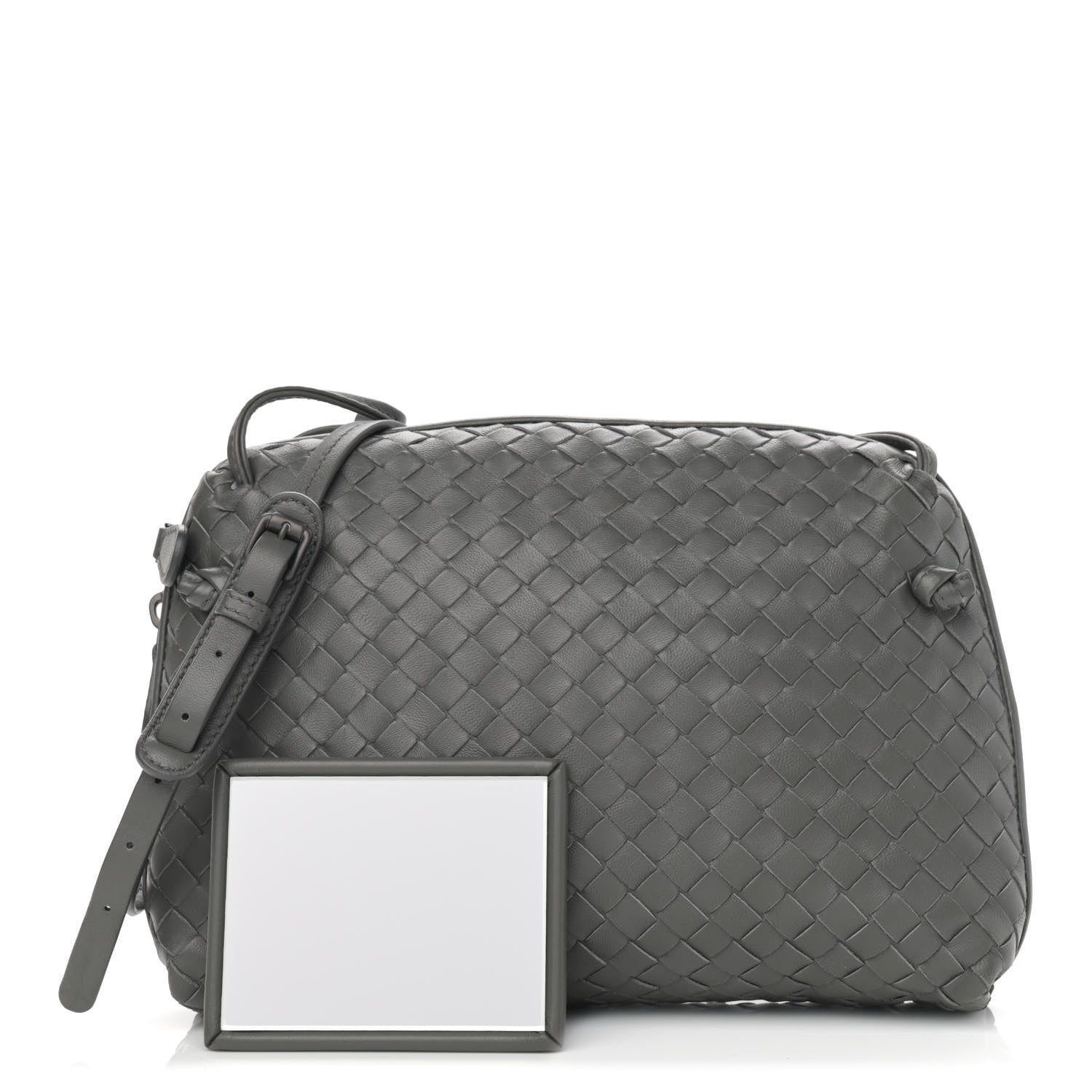 Bottega Veneta Nappa Intrecciato Nodini Crossbody Messenger Light Grey 1 of 11