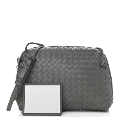 Bottega Veneta Nappa Intrecciato Nodini Crossbody Messenger Light Grey 1 of 11