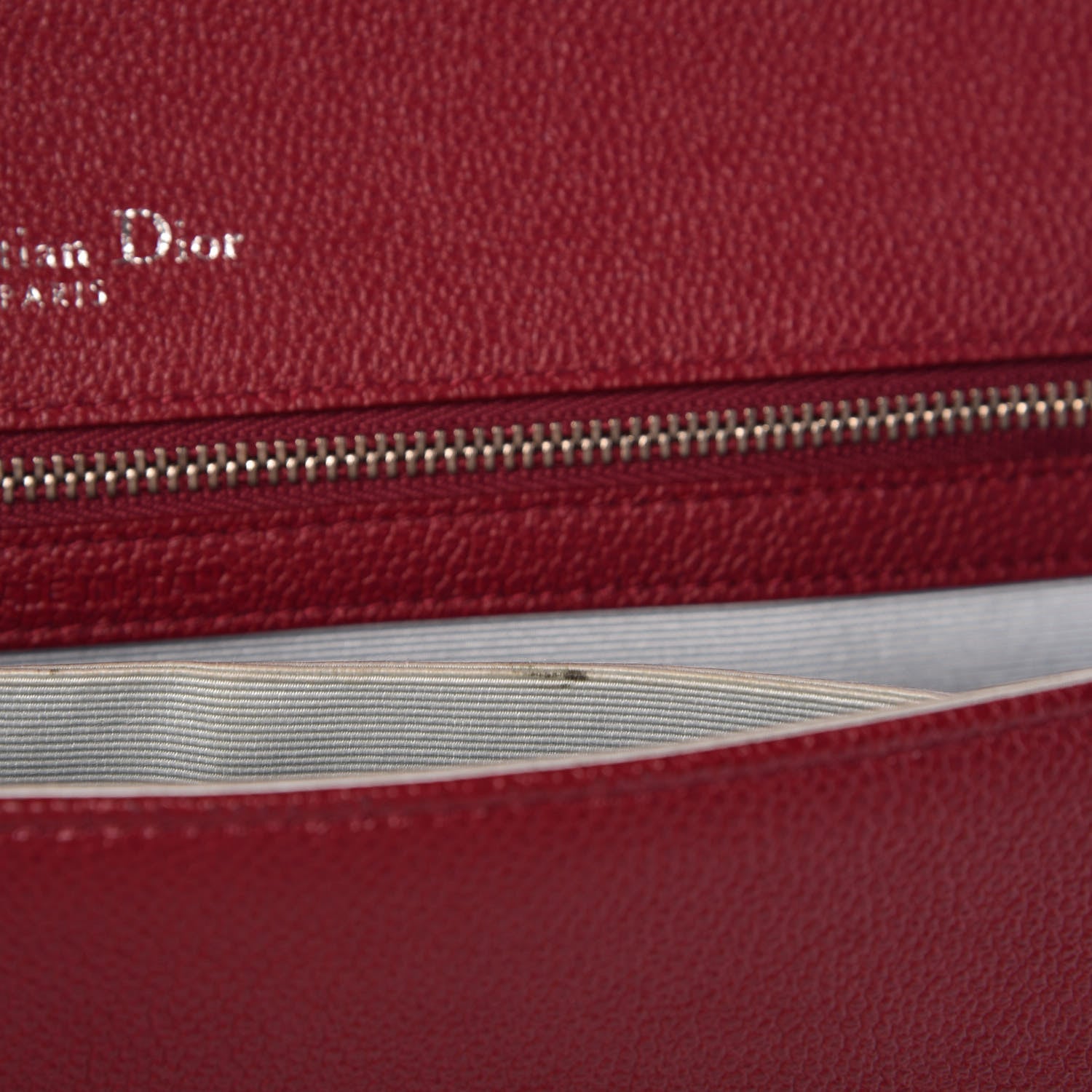 Christian Dior Grained Calfskin Large Diorama Flap Bag Burgundy 8 of 13
