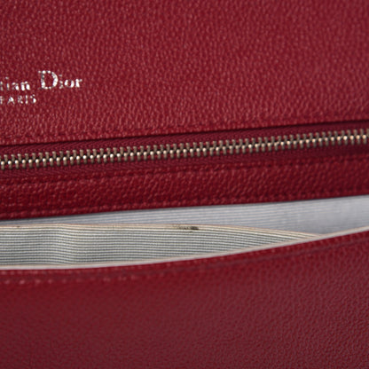 Christian Dior Grained Calfskin Large Diorama Flap Bag Burgundy 8 of 13