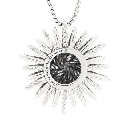 David Yurman Sterling Silver Diamond Large Starburst Pendant Necklace 3 of 4