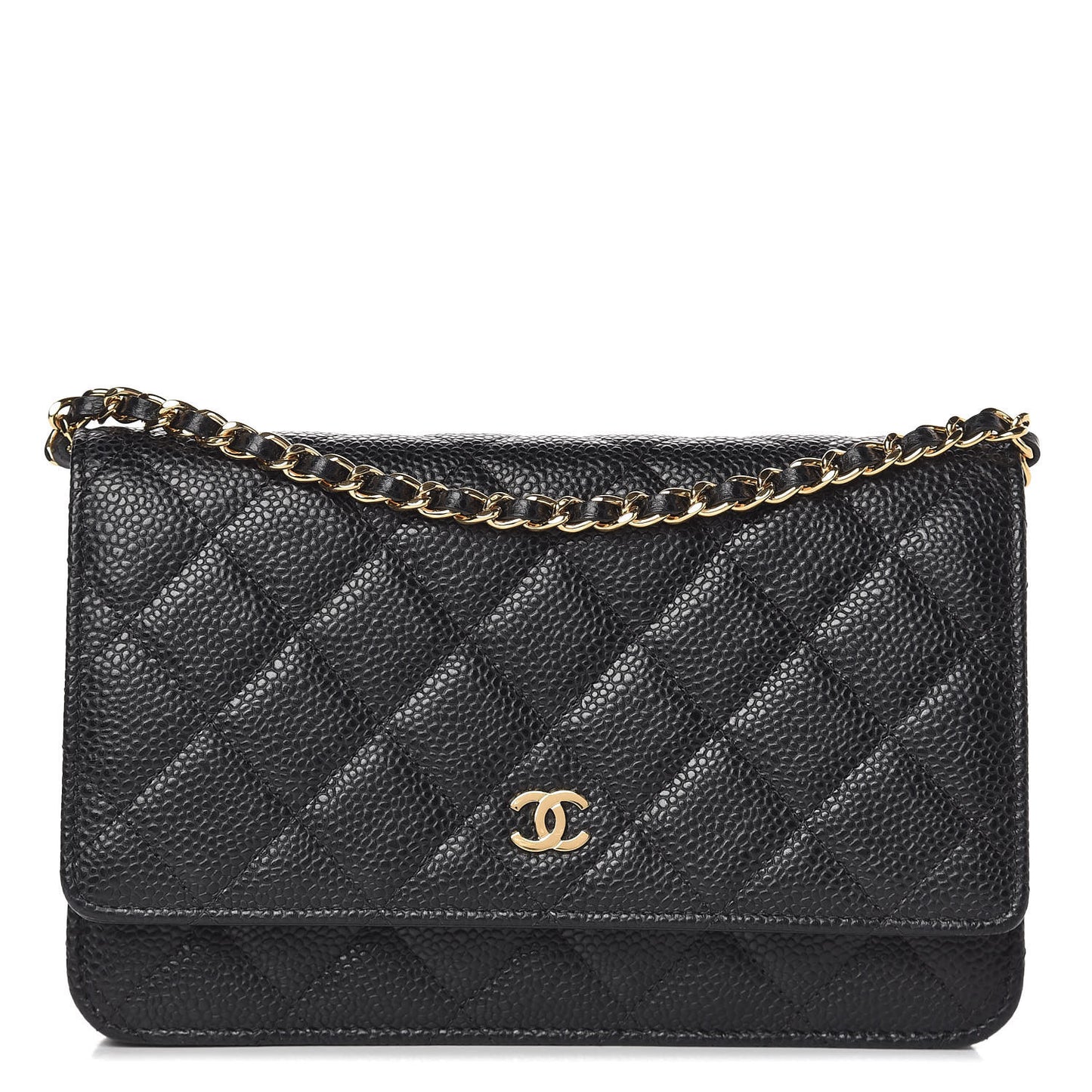 Caviar Quilted Wallet On Chain WOC Black
