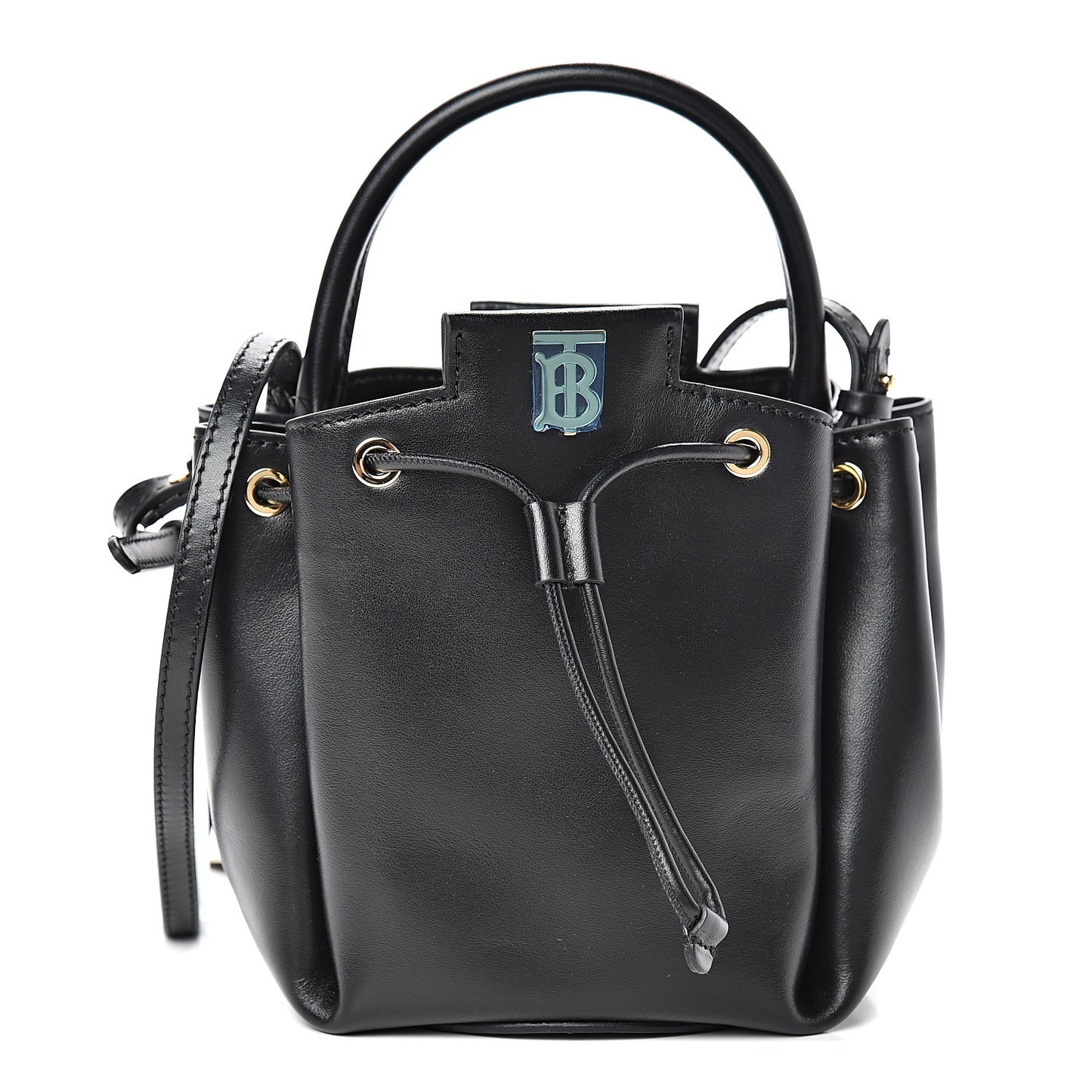 Calfskin Monogram Motif TB Bucket Black