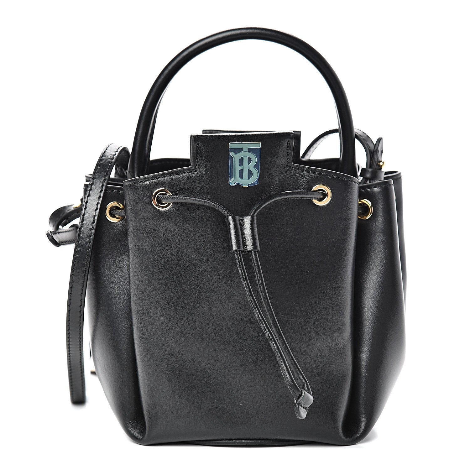 Burberry Calfskin Monogram Motif TB Bucket Black 1 of 9