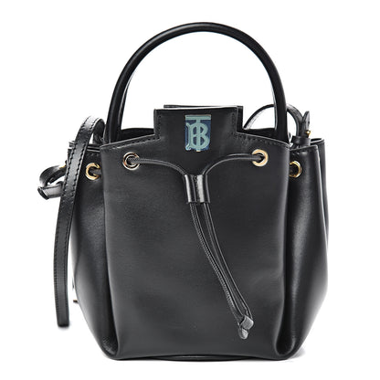 Burberry Calfskin Monogram Motif TB Bucket Black 1 of 9