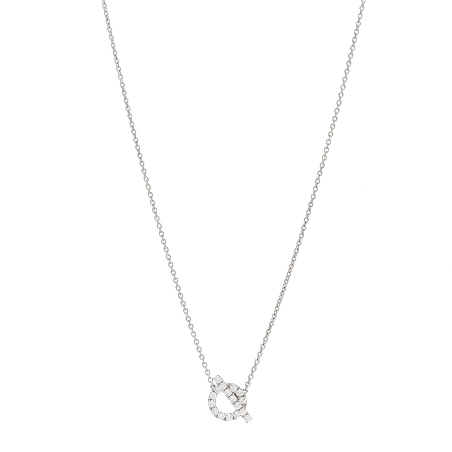 18K White Gold Diamond Finesse Pendant Necklace