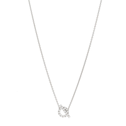 Hermes 18K White Gold Diamond Finesse Pendant Necklace 1 of 5
