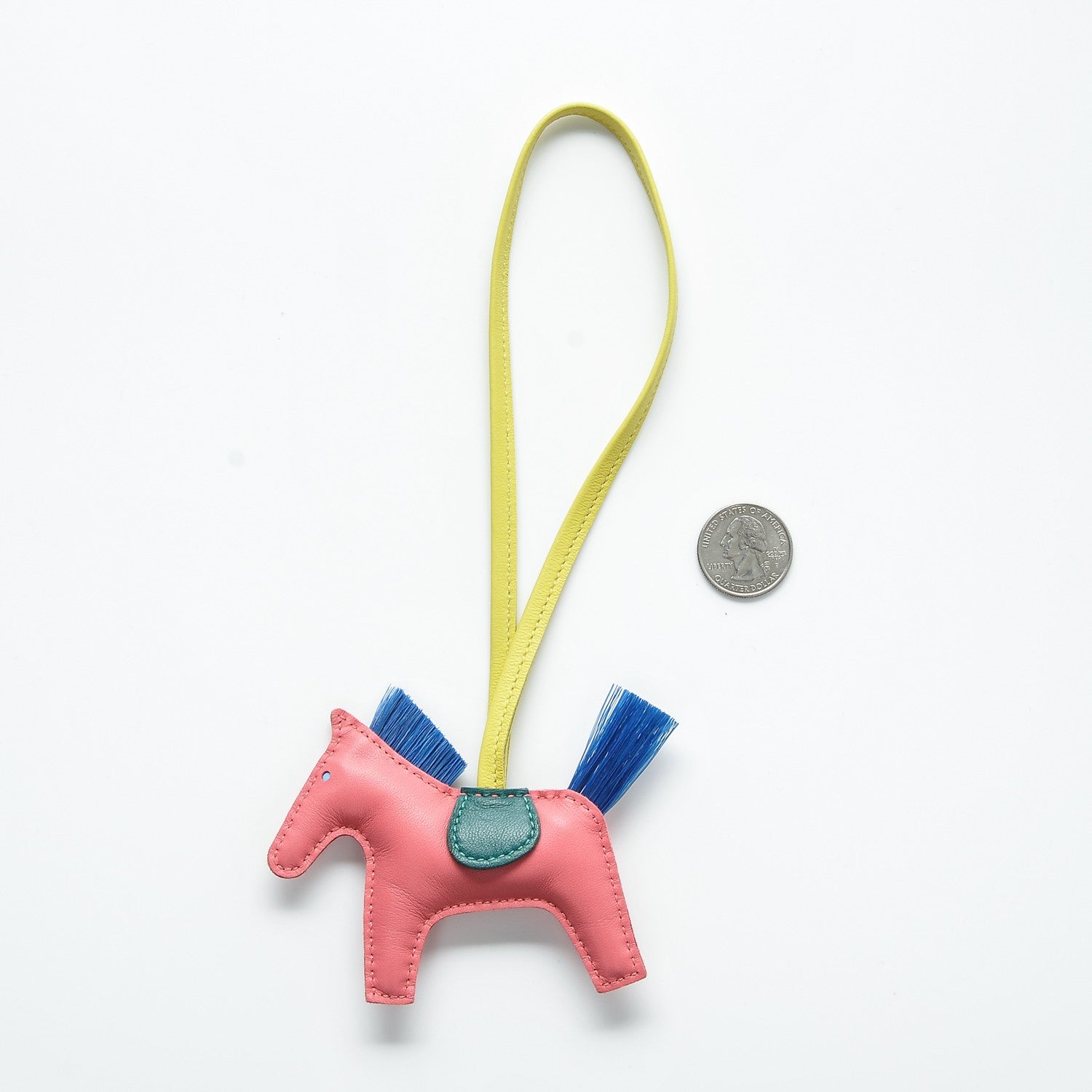 Hermes Milo Lambskin Horsehair Grigri Rodeo Horse Bag Charm PM Rose Azalee Malachite Lime Celeste 2 of 3