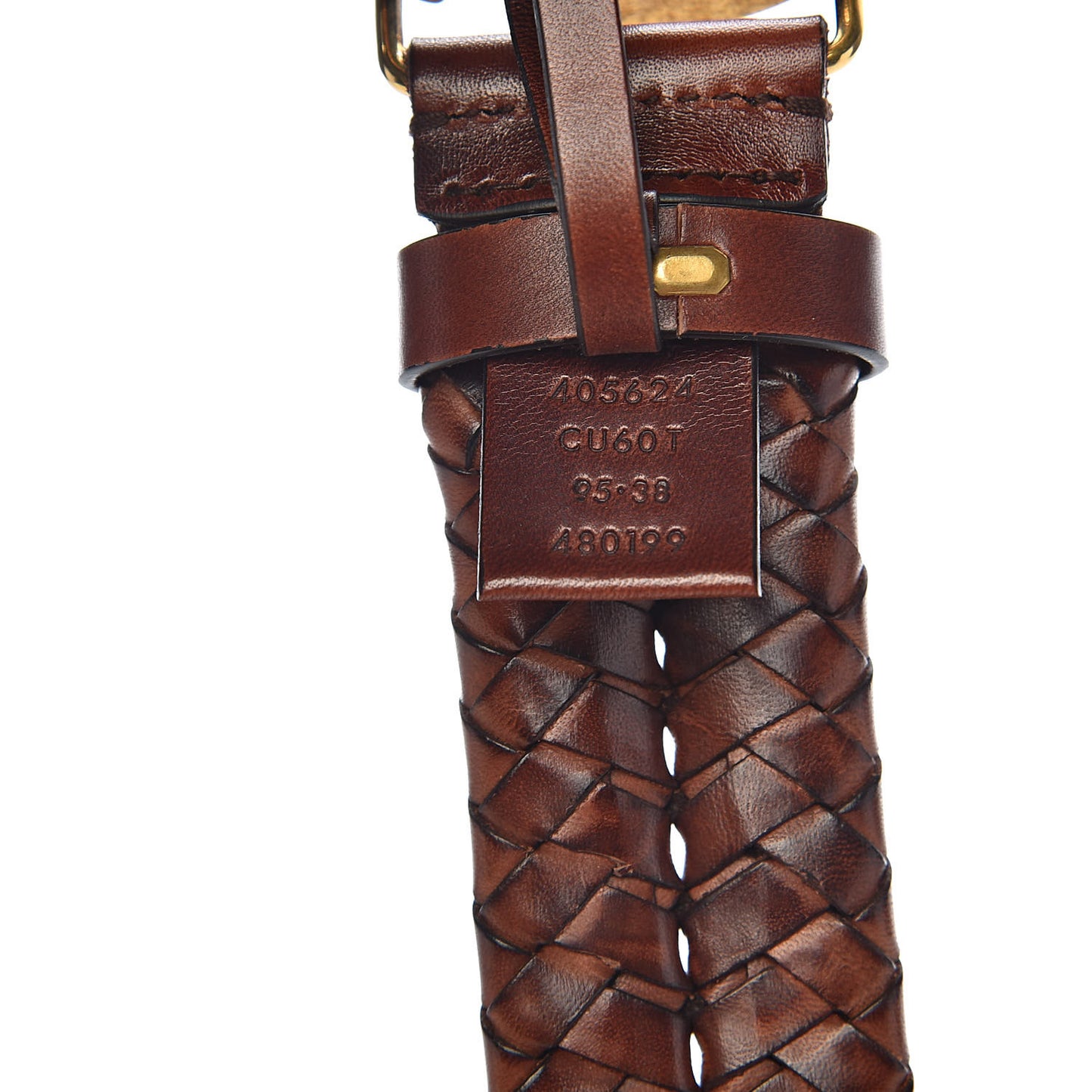 Calfskin Braided Double G 40mm Belt 95 38 Cuoio Bruciato