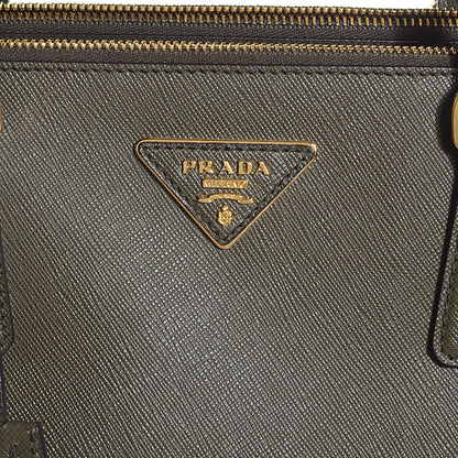 Prada Saffiano Lux Extra Large Galleria Double Zip Tote Militare 10 of 10