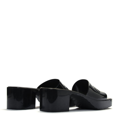 Gucci Rubber Gucci Logo Womens Platform 20/60mm Slide Sandals 39 Black 3 of 4