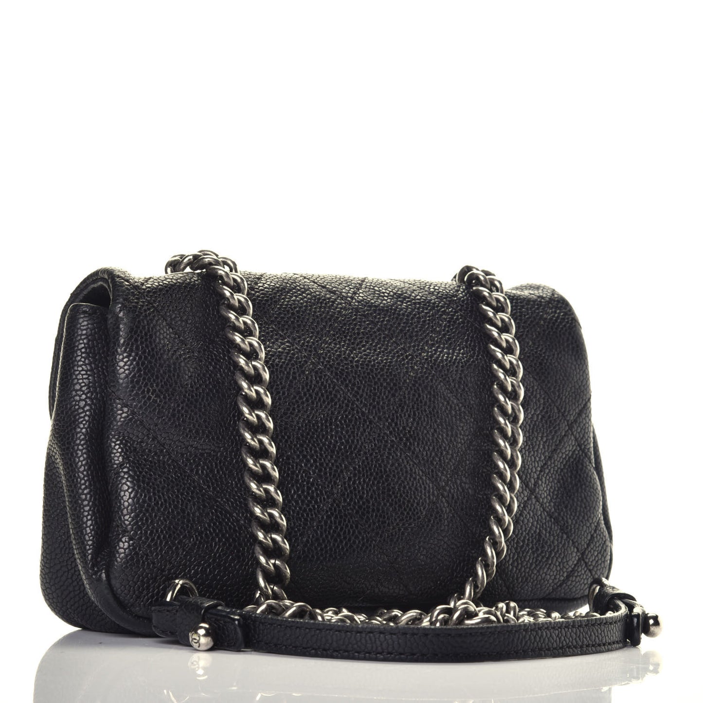 Caviar Quilted Mini Simply CC Flap Black